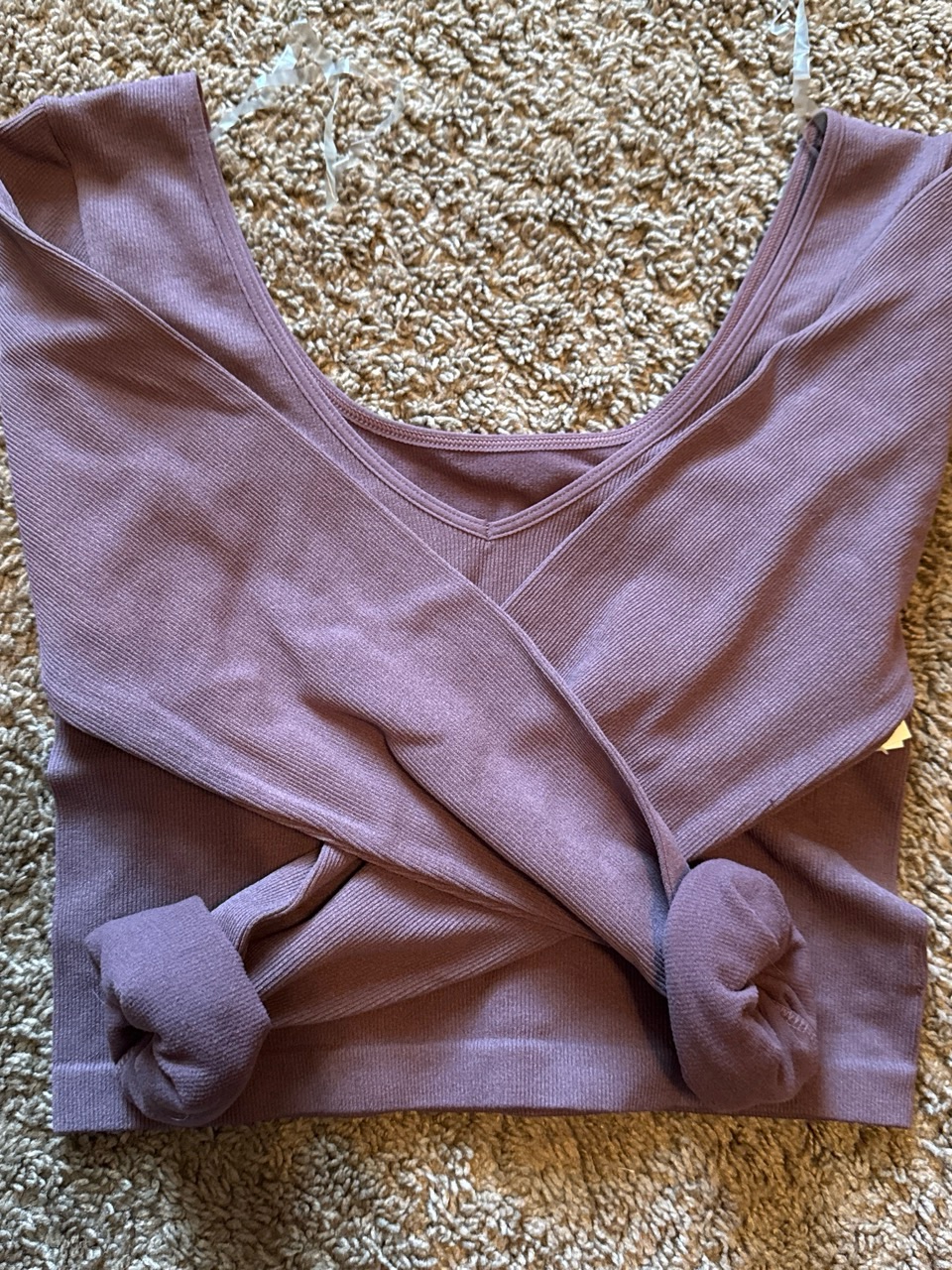 Aeropostale Mauve Convertible Ribbed Top